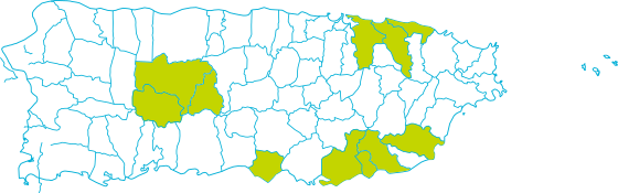 Mapa de Puerto Rico con los Municipios Impactados